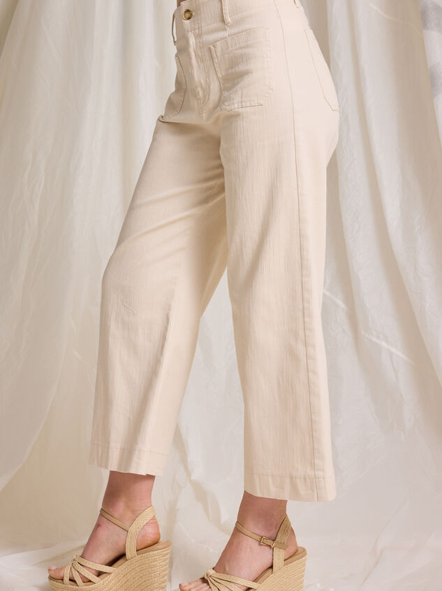 Ellie Linen Crop Pants Detail 4 - TULLABEE