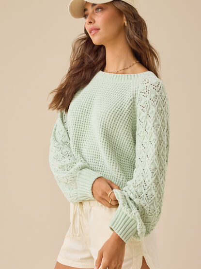Hailey Chenille Pointelle Sweater - TULLABEE