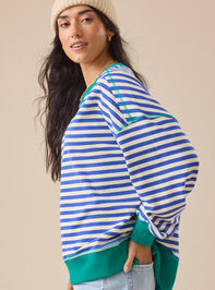 Pace Setter Stripe Crewneck Detail 4 - TULLABEE