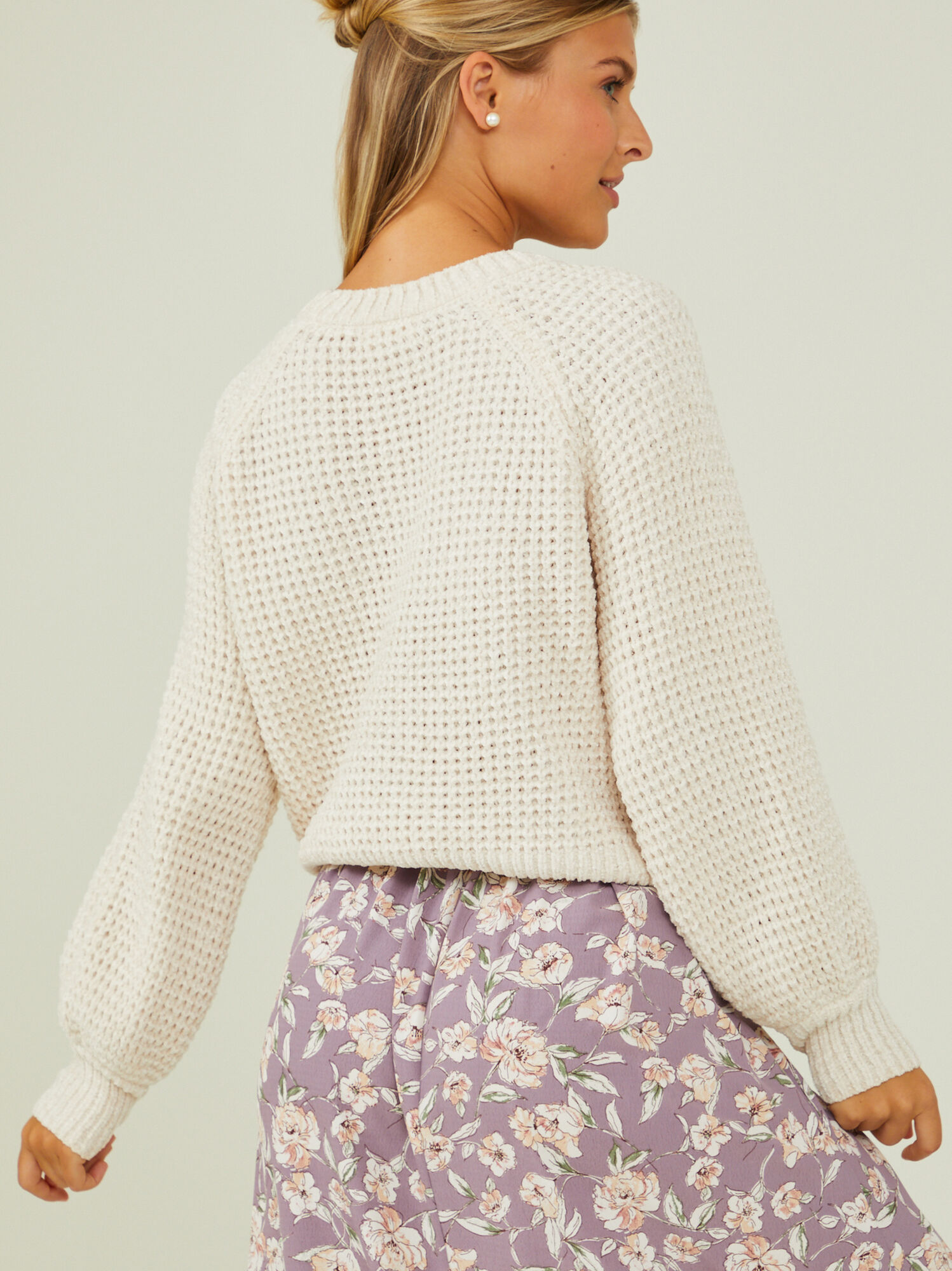 Ivory chenille sweater best sale