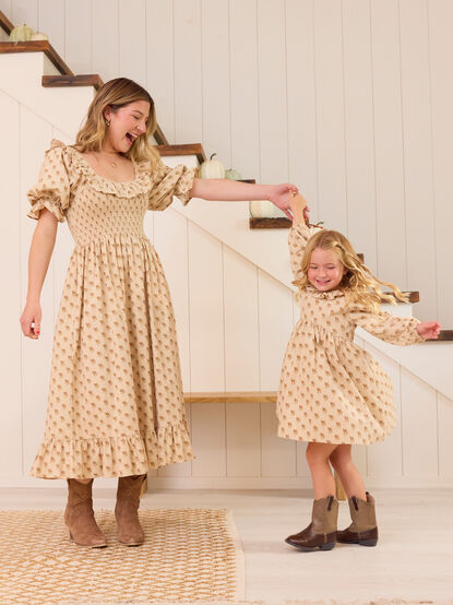 Anne Floral Corduroy Dress - TULLABEE