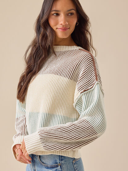 Sloane Ribbed Striped Sweater - TULLABEE