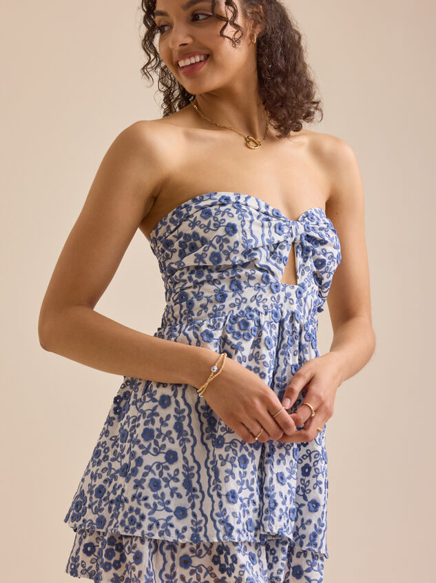 Nila Strapless Eyelet Romper Detail 4 - TULLABEE