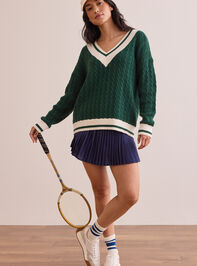 Campus Cable Sweater Detail 2 - TULLABEE