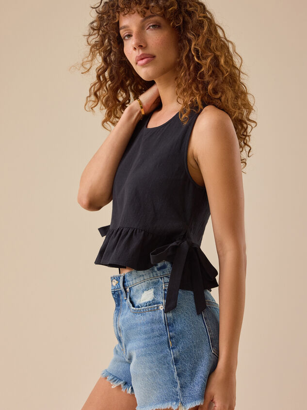 Amanda Peplum Boxy Tank Detail 3 - TULLABEE