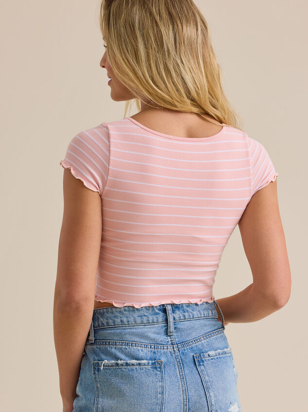 Kenslie Seamless Striped Top Detail 4 - TULLABEE