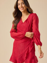 Trina Shimmer Wrap Dress Detail 2 - TULLABEE