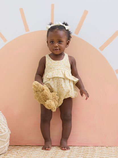 Sunnie Floral Ruffle Romper by Quincy Mae - TULLABEE