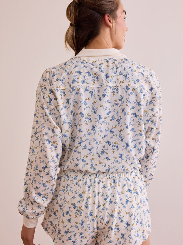 Floral Sprint Quarter Zip Detail 4 - TULLABEE
