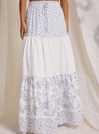 Kairo Floral Midi Skirt Detail 3 - TULLABEE