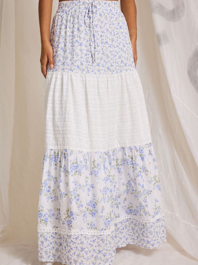 Kairo Floral Midi Skirt Detail 3 - TULLABEE