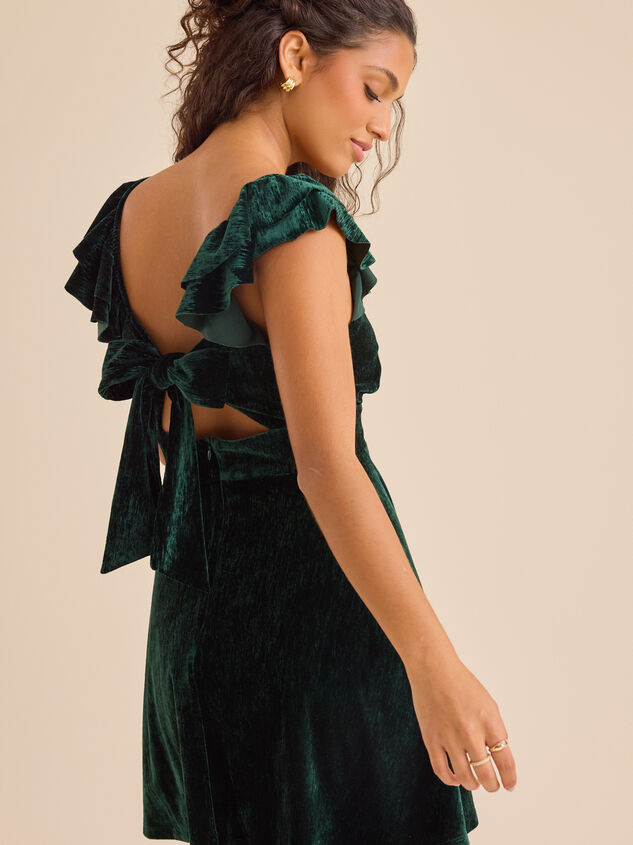 Ryleigh Velvet Mini Dress Detail 6 - TULLABEE
