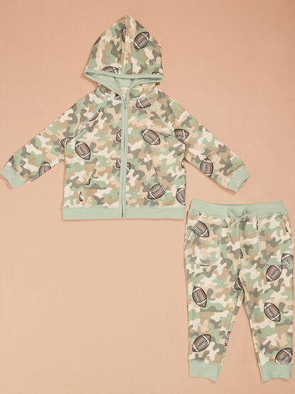 Camo Kickoff Hoodie and Jogger Set - TULLABEE