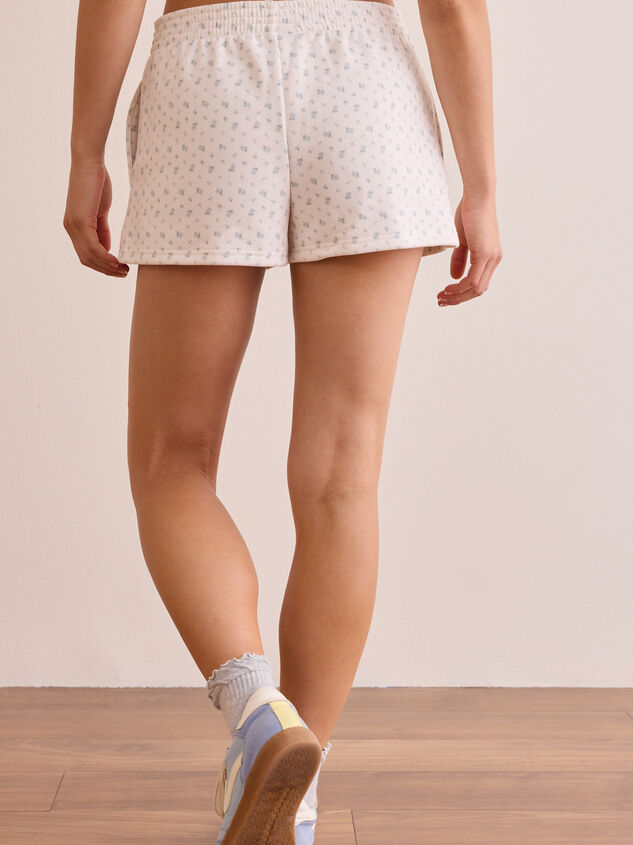 Graceful Floral Lounge Shorts Detail 4 - TULLABEE