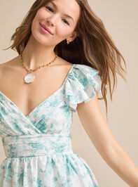 Emery Flutter Sleeve Mini Dress Detail 4 - TULLABEE