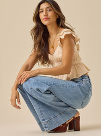 Lisa Peplum Ruffle Top Detail 2 - TULLABEE