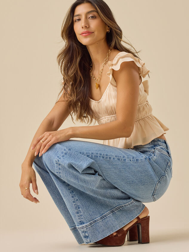 Lisa Peplum Ruffle Top Detail 2 - TULLABEE