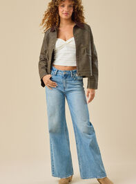 Everleigh Leather Barn Jacket Detail 2 - TULLABEE