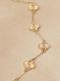 Clover Double Sided Blue Bracelet Detail 4 - TULLABEE