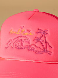 Beach Time Trucker Hat Detail 2 - TULLABEE
