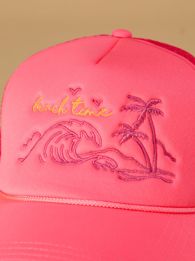 Beach Time Trucker Hat Detail 2 - TULLABEE