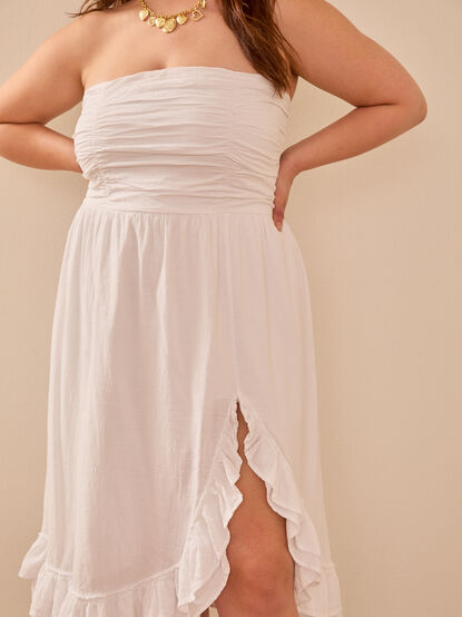 Sierra Strapless Midi Dress - TULLABEE