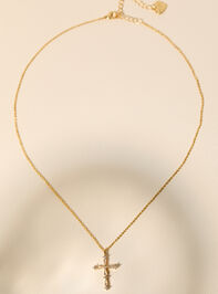 Radiant Cross Charm Necklace Detail 2 - TULLABEE