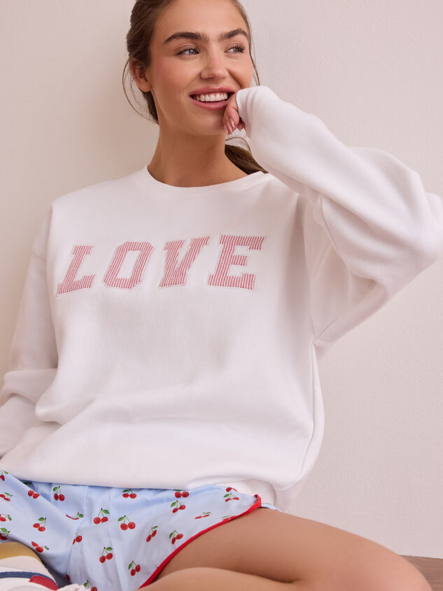 Stitched With Love Crewneck Detail 4 - TULLABEE