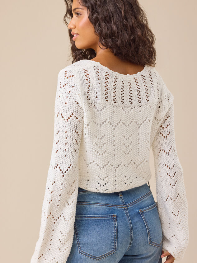 Mollie Pointelle Shrug Detail 4 - TULLABEE