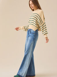 Kristey Striped Mock Neck Sweater Detail 4 - TULLABEE