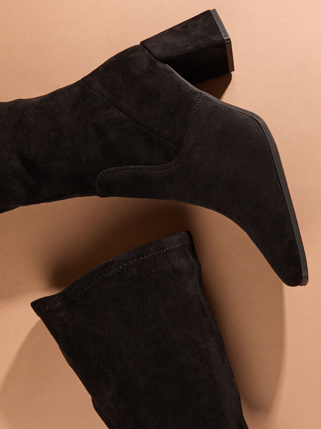 Catherine Tall Suede Stretch Boots Detail 4 - TULLABEE