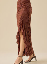 Perrin Velvet Midi Skirt Detail 3 - TULLABEE