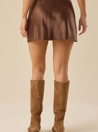 Opal Satin Mini Skirt Detail 4 - TULLABEE