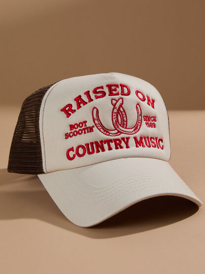 Raised On Country Music Trucker Hat - TULLABEE