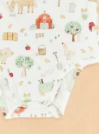 Farm Animal Short Sleeve Bodysuit Detail 2 - TULLABEE