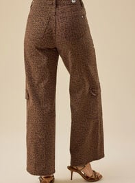 Danica Cheetah Wide Leg Jeans Detail 4 - TULLABEE