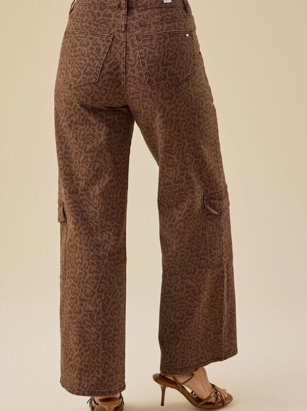 Danica Cheetah Wide Leg Jeans Detail 4 - TULLABEE