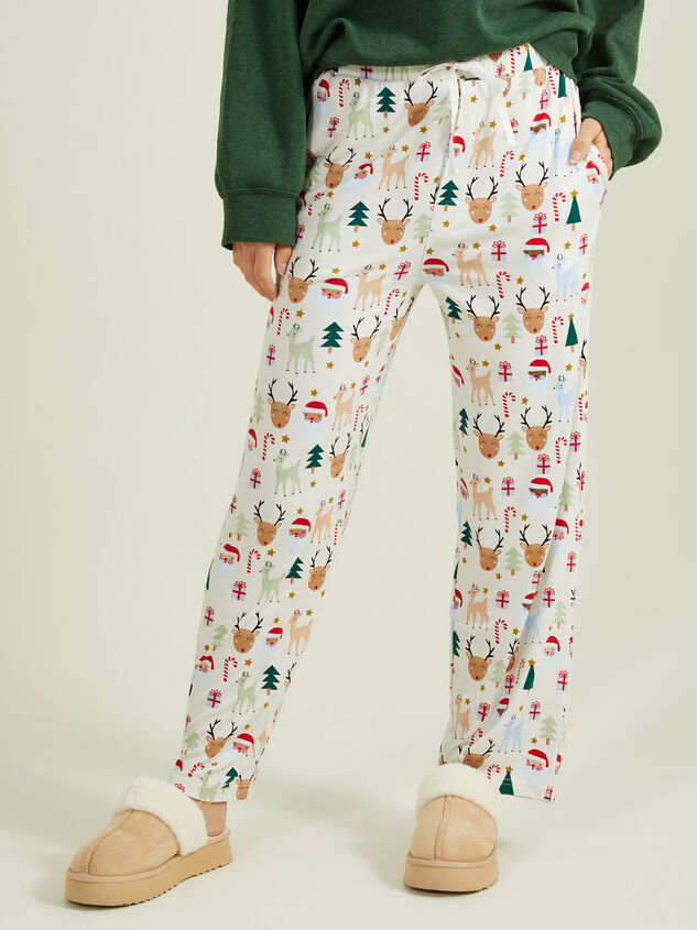 Santa Friends Adult Lounge Pants Detail 3 - TULLABEE