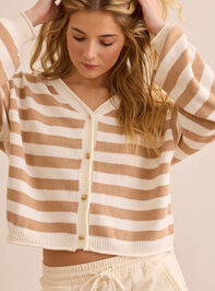 Serve Stripe Button Up Cardigan - TULLABEE