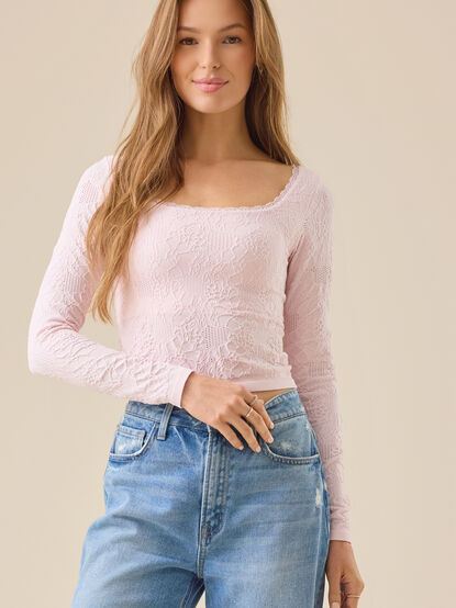 Aurelia Long Sleeve Jacquard Cami - TULLABEE