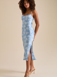 Codi Satin Floral Midi Dress Detail 3 - TULLABEE