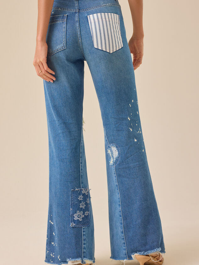 Keri Patchwork Flare Jean Detail 6 - TULLABEE