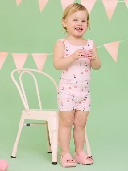 Macie Floral Athletic Unitard - TULLABEE