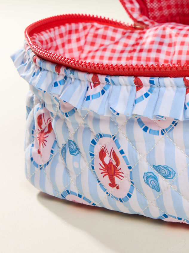 Seaside Lobster Quilted Cosmetic Bag Detail 6 - TULLABEE