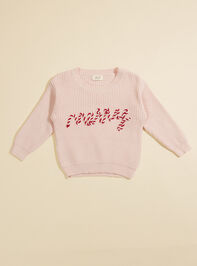 Merry Candy Cane Baby Sweater Detail 2 - TULLABEE