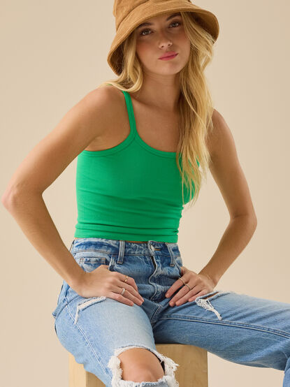 Lauren Scoop Ribbed Seamless Tank - TULLABEE