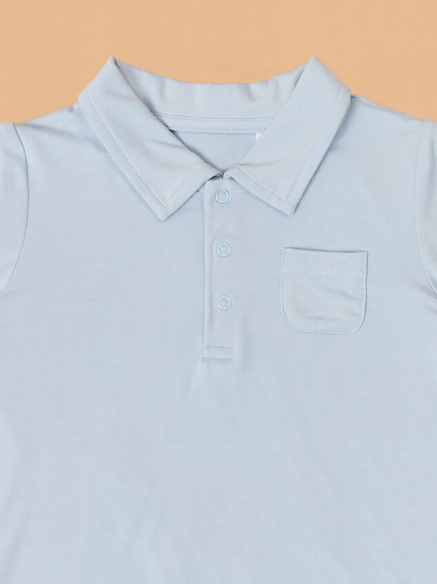 Dusty Plaid Polo Short Set Detail 4 - TULLABEE