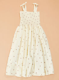 Laura Dot Smock Dress Detail 3 - TULLABEE