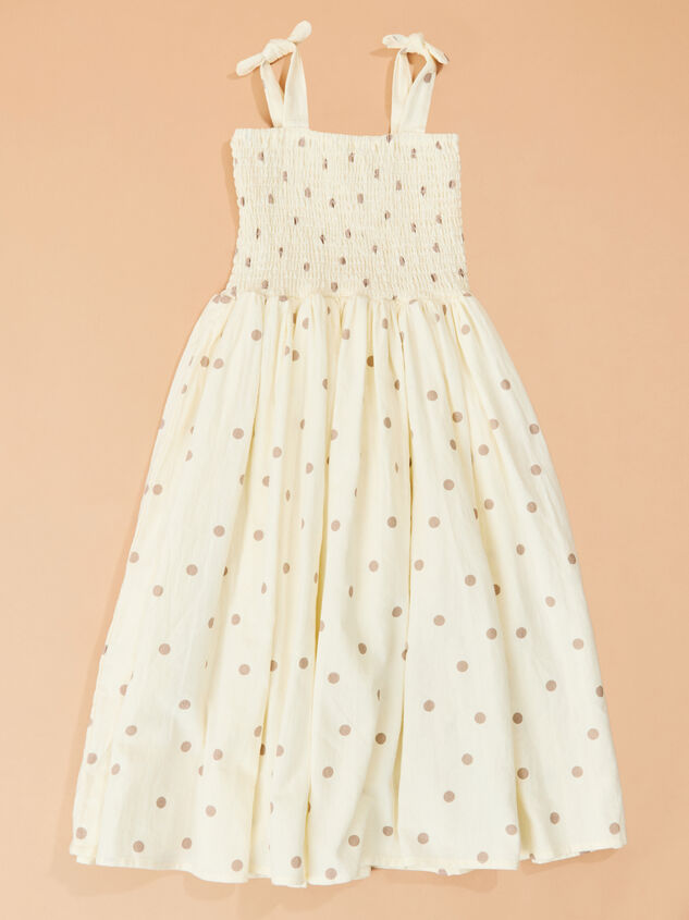 Laura Dot Smock Dress Detail 3 - TULLABEE