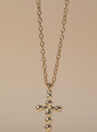 Round Cross Charm Necklace - TULLABEE